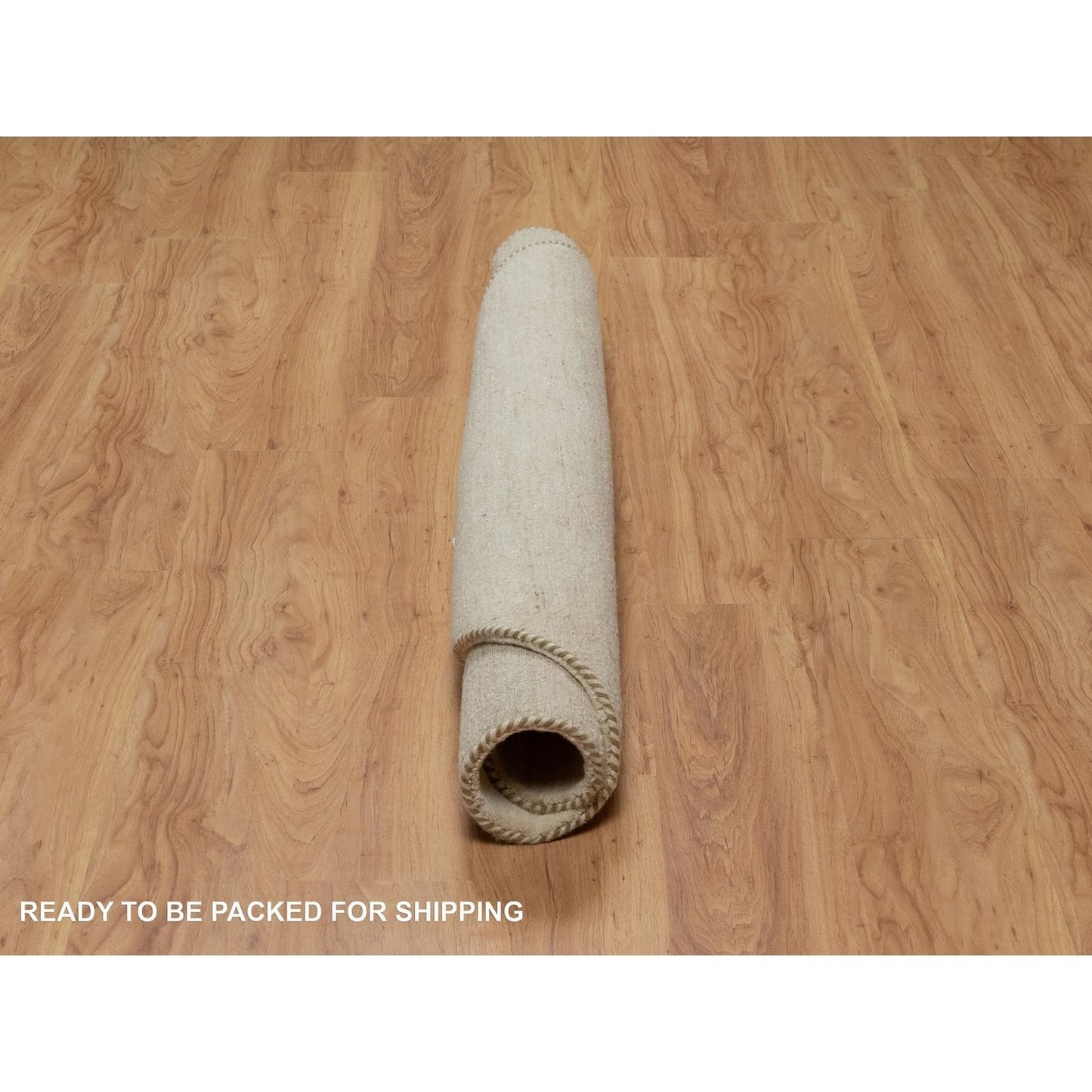 5'X5' White Modern Plain Design Lori Buft All Wool Hand Knotted Round Rug