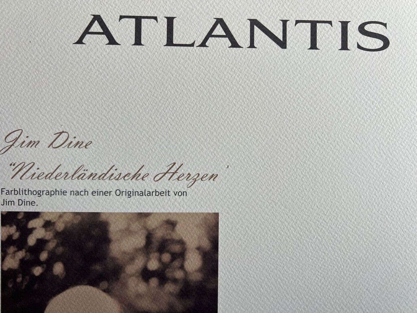 Jim Dine Lithograph Coa Signed Numbered 180 Ex