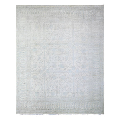 7'10"X9'5" Ivory Khotan Pomegranate Wool Hand Knotted Oriental Rug