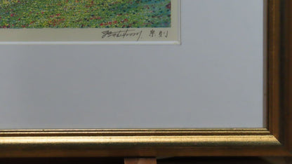 Munenori Makino Woodblock Print "Sea Of Five Colors" 1991 A.P Signed Phone Card