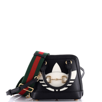 Gucci X Adidas Horsebit 1955 Top Handle Bag Leather With Applique Mini