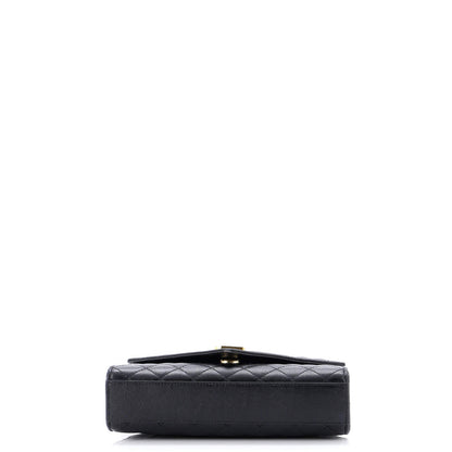 Saint Laurent Classic Monogram Envelope Satchel Mixed Matelasse Leather Small