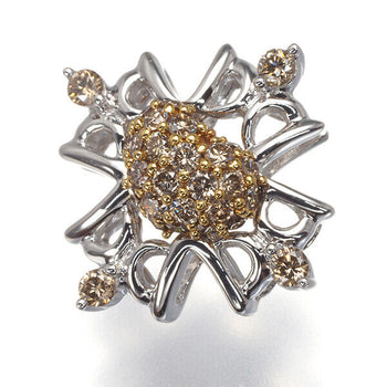 KASAHARA MASUMI Pendant Brown Diamond Paved Heart