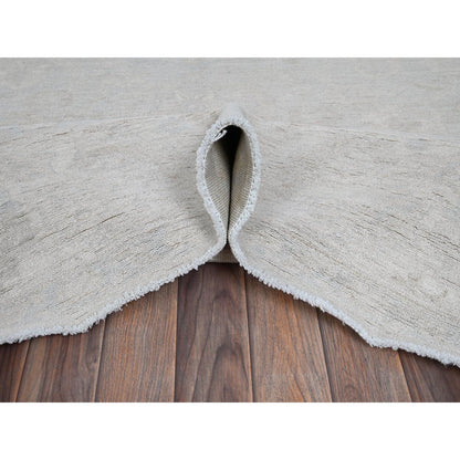8'X9'10" Cloud Gray White Wash Peshawar Hand Knotted 100% Wool Oriental Rug
