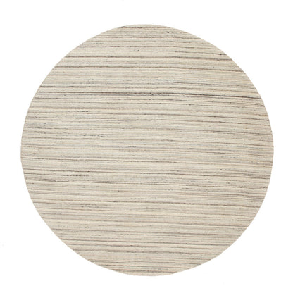 8'X8' Beige Hand Loomed Organic Wool Modern Oriental Rug