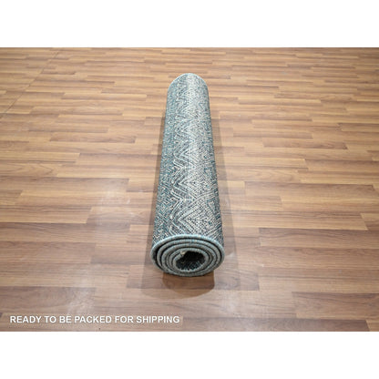 2'5"X7'7" Blue Kohinoor Herat Pattern Soft Wool Hand Knotted Runner Rug