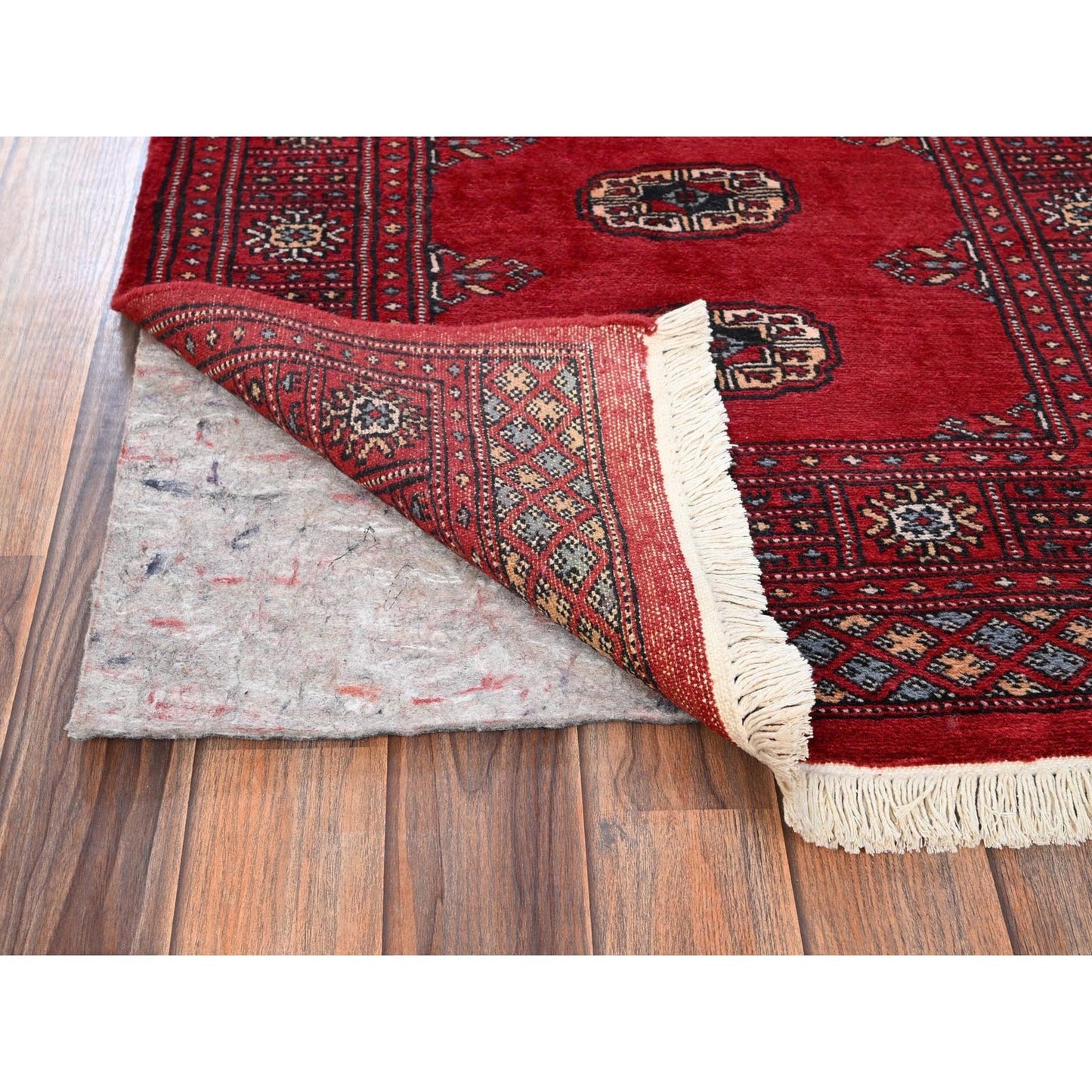 2'7"X6' Red Princess Bokara Tribal Medallions Rug Wool Hand Knotted Runner