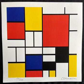 Piet Mondrian Lithograph Coa Signed Stamped Numbered 180 Ex