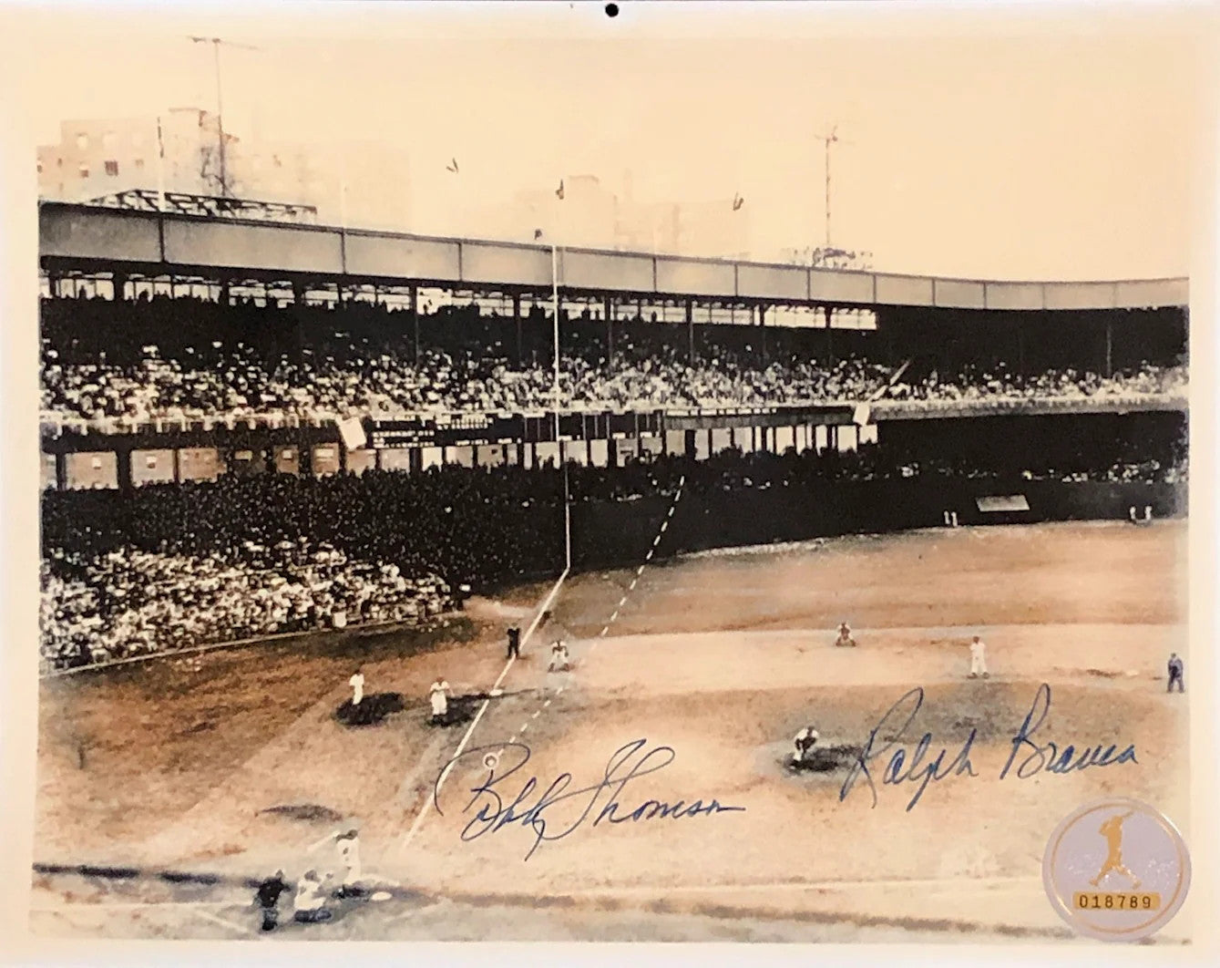 Ralph Branca Bobby Thomson Autographed 8X10 Photo