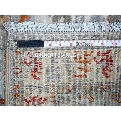 2'5"X7'8" Gray Hand Knotted North West Zoroastrian Runner Oriental Rug