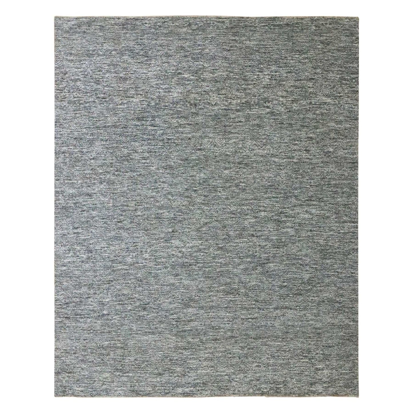 8'X10' Gray Kohinoor Pattern Small Geometric Design Hand Knotted Wool Rug