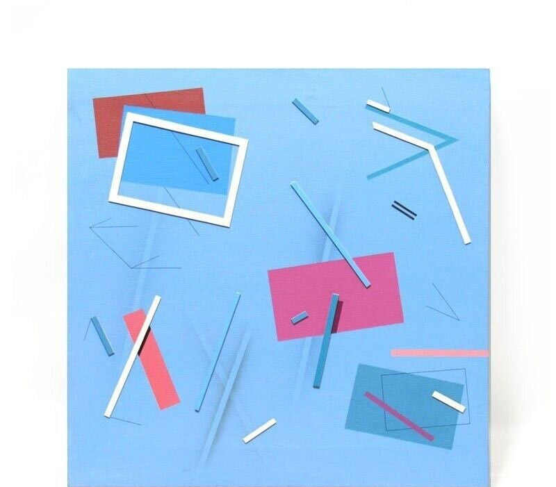 FRAMED ORIGINAL PAINTING ON CANVAS ACRYLIC SERIES BY JOHN HUTTON NO6 COSMOS