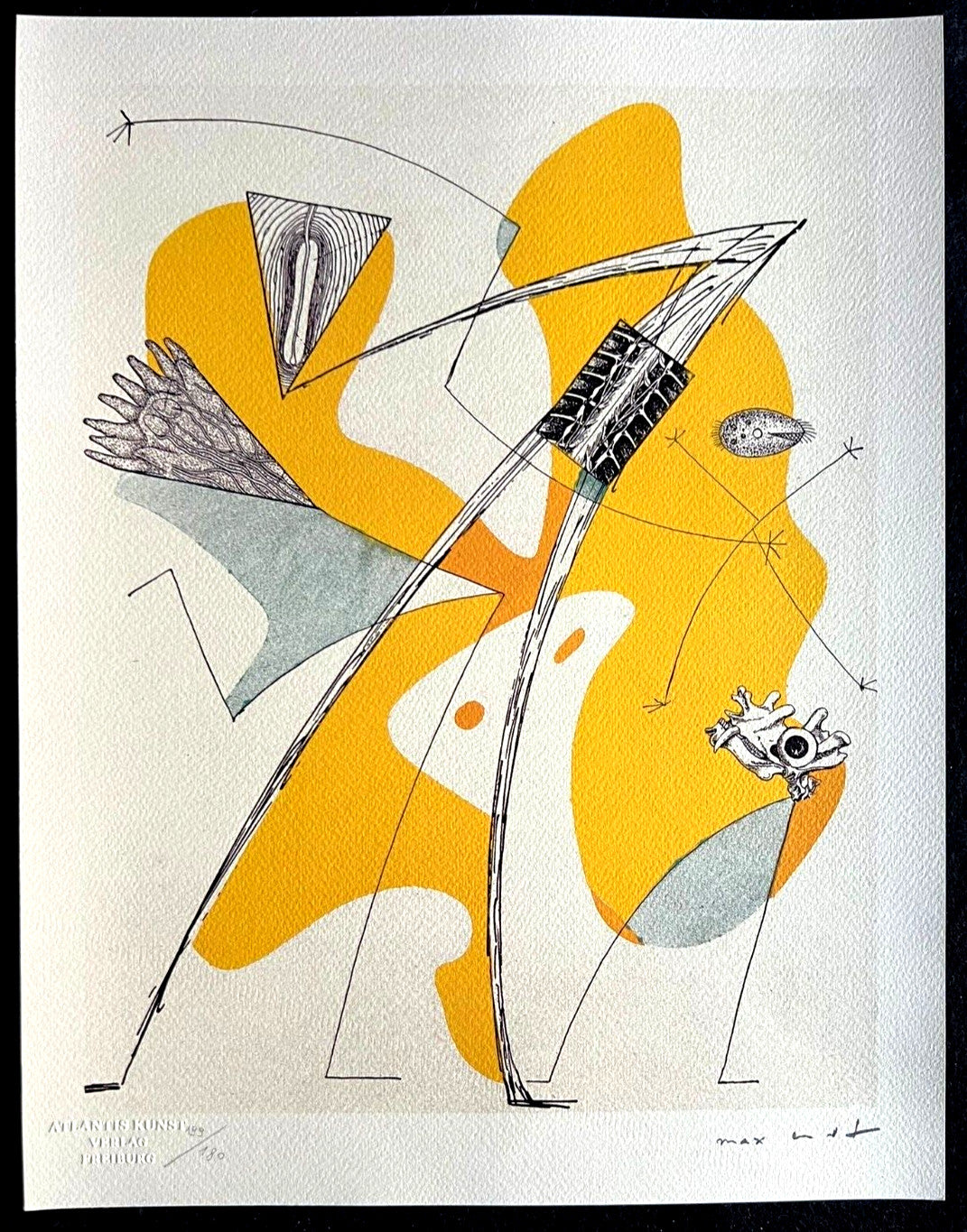 Max Ernst Lithograph Coa Signed Op Numbered By Hand