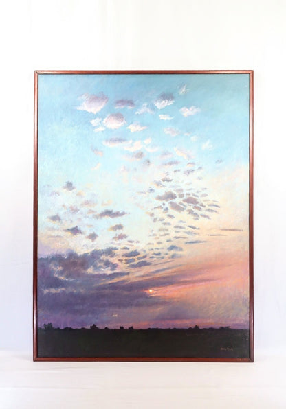 Nancy B. Bandy Hazy Dawn 1990 Original Oil Painting Large 36X48 Landscape Sky