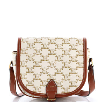 Celine Folco Bag Triomphe Coated Canvas Medium