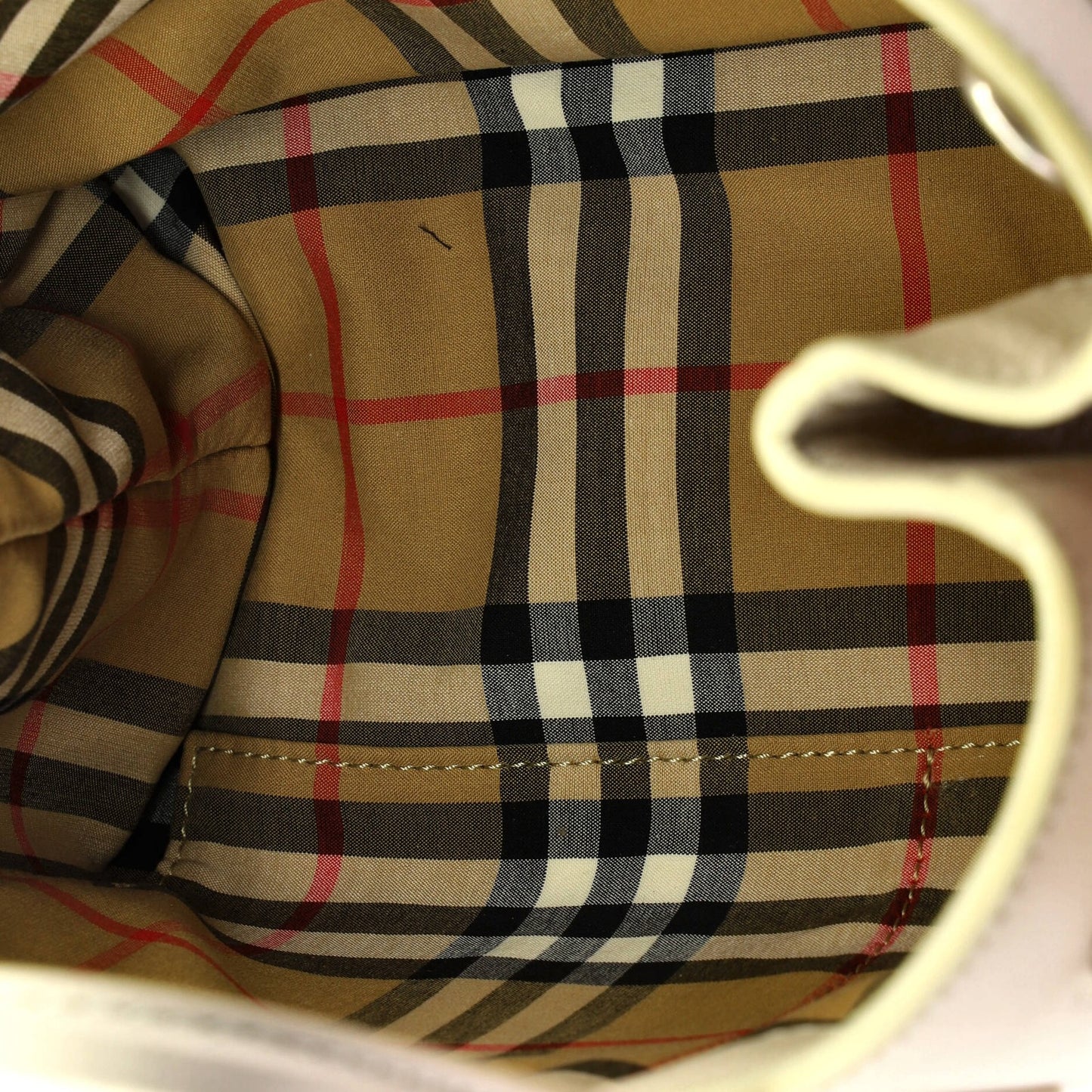 Burberry Banner Nm Tote Leather With Vintage Check Canvas Small