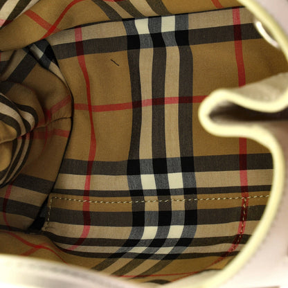 Burberry Banner Nm Tote Leather With Vintage Check Canvas Small