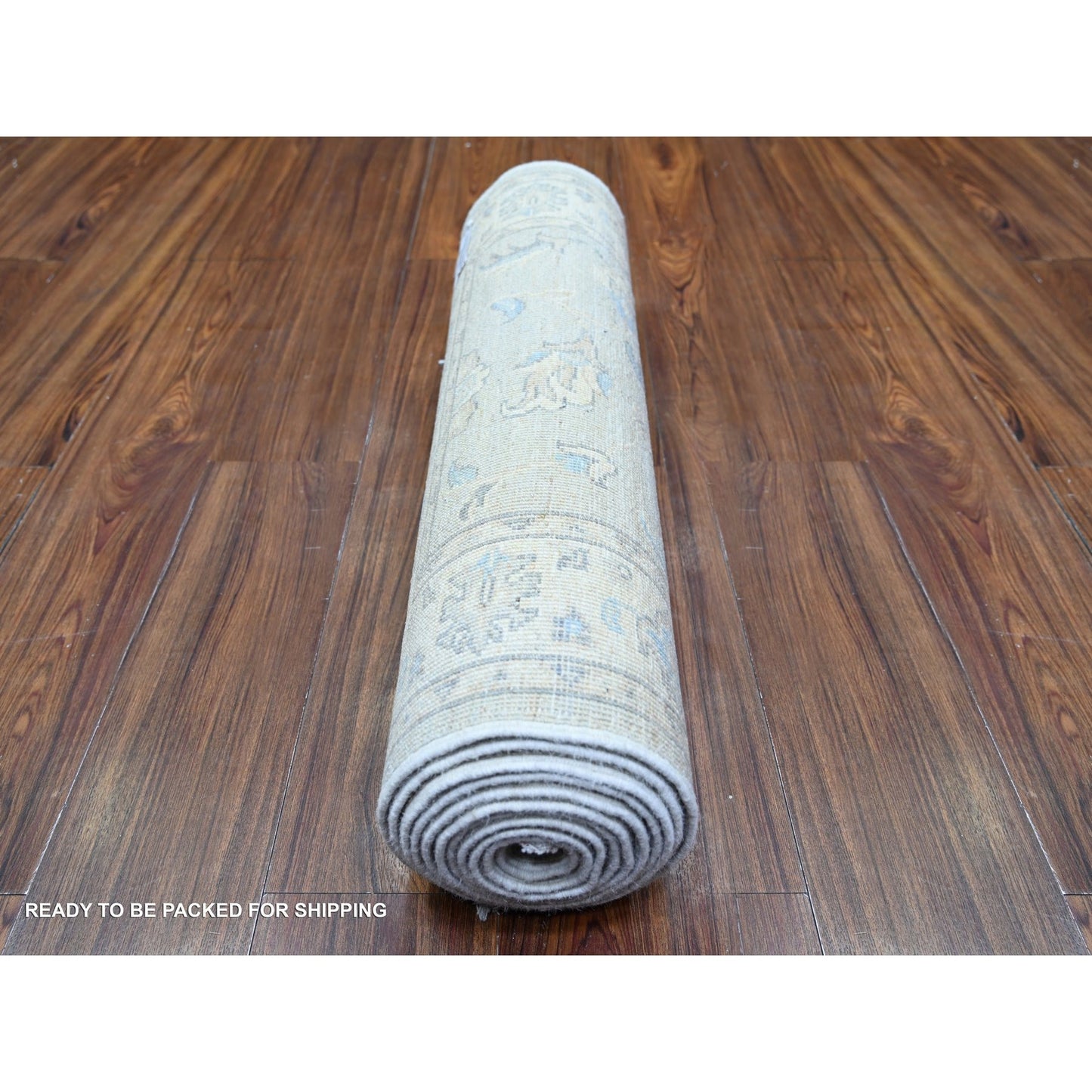 2'6"X12'2" Gray Goose Washed Out Peshawar Wool Hand Knotted Runner Rug