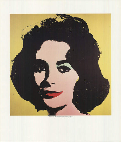 Andy Warhol Early Colored Liz " Poster Pop Art Yellow Black