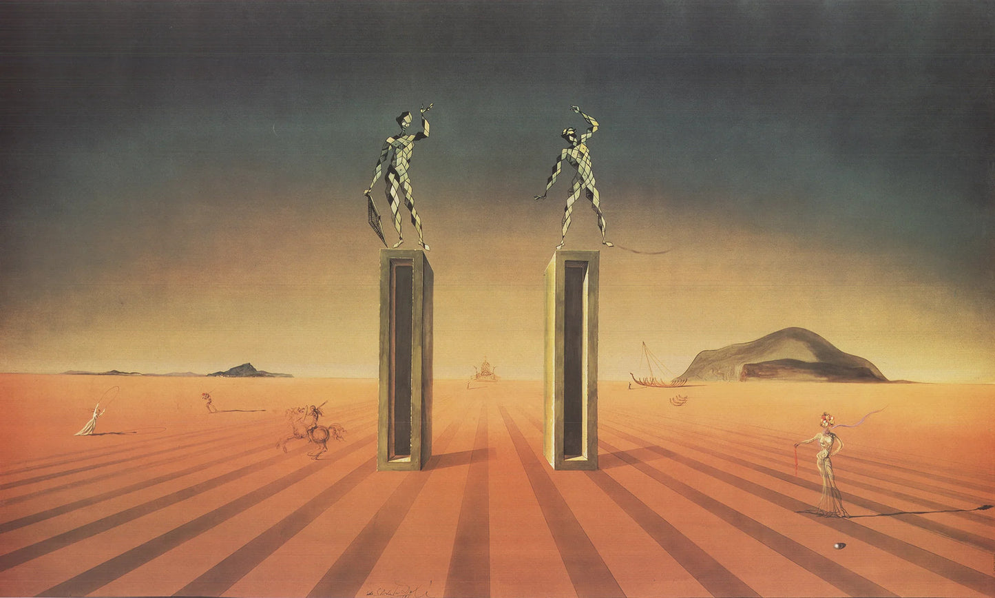 Salvador Dali The Two Harlequins " Offset Lithograph Surrealis