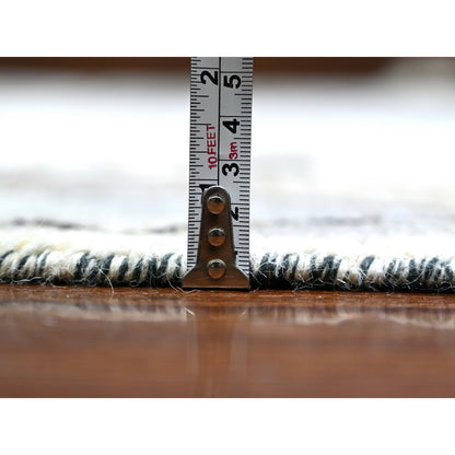 7'4"X9'6" Ivory Wool Hand Knotted Beni Ourain Moroccan Berber Design Rug