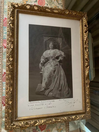 Julia Bartet Signed Photo Set 1911  French Antique Actress Portraits W/ Frames