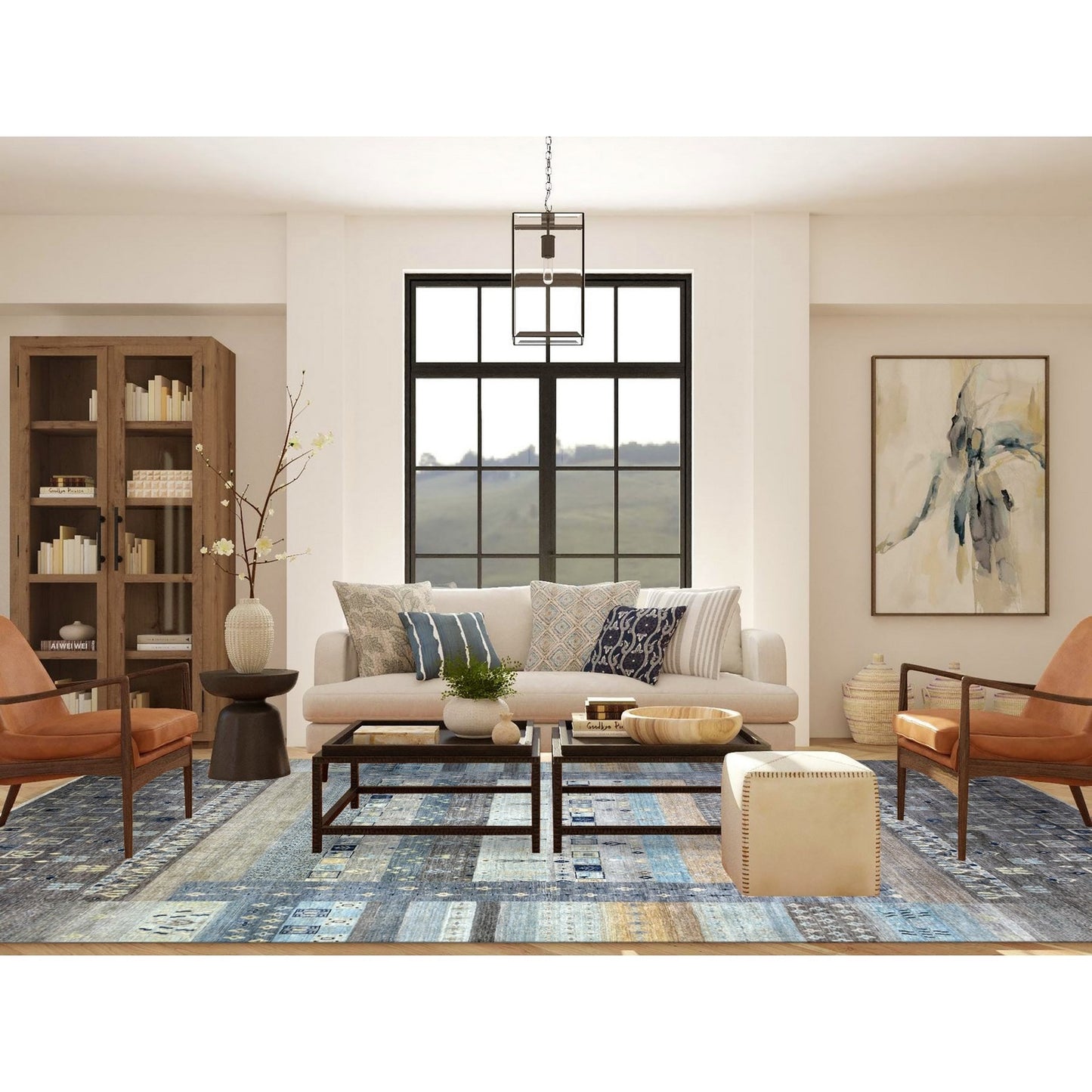 10'x13'8" Space Gray Afghan Kashkuli Soft Wool Hand Knotted Rug