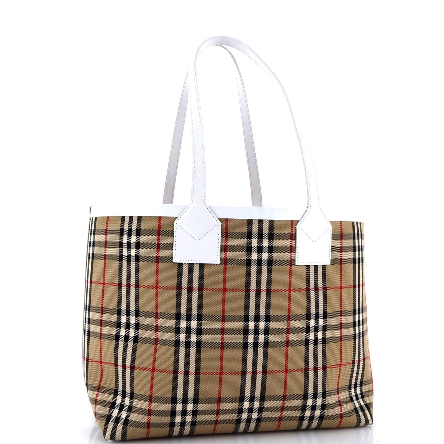 Burberry London Tote Vintage Check Canvas Small