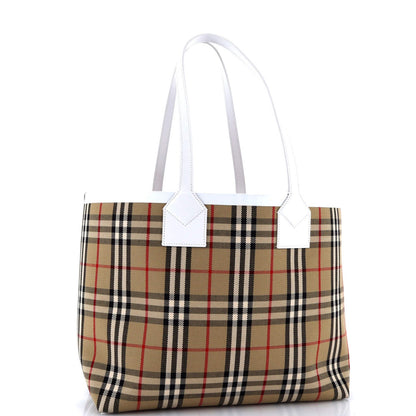 Burberry London Tote Vintage Check Canvas Small