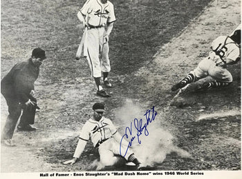 Enos Slaughter Autographed 16X20 Baseball Photo