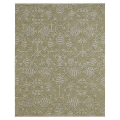 8'1"X10'1" Brown Pomegranate Design Pure Wool Hand Knotted Oriental Rug