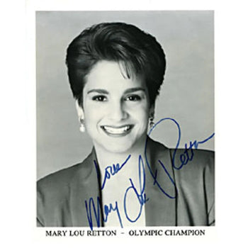 Mary Lou Retton Autographed Olympic Celebrity Black & White 8X10 Photo
