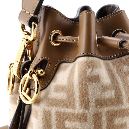 Fendi Mon Tresor Bucket Bag Zucca Wool With Leather Mini