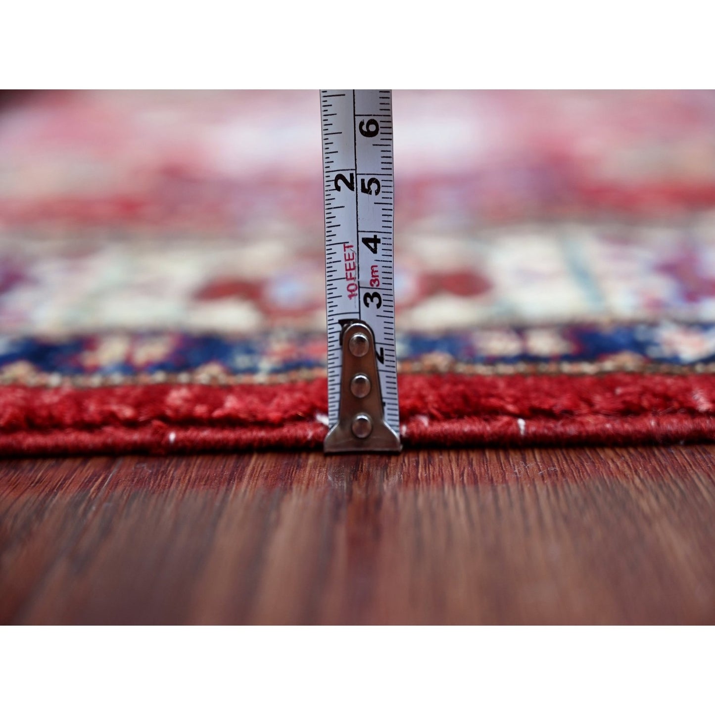 3'10"x6'2" Red Afghan Super Kazak Hand Knotted Pure Wool Rug