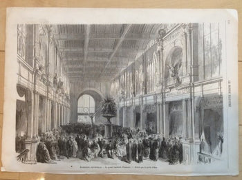 Paris Exposition Universelle 1867 Grand Vestibule Interior Original Engraving