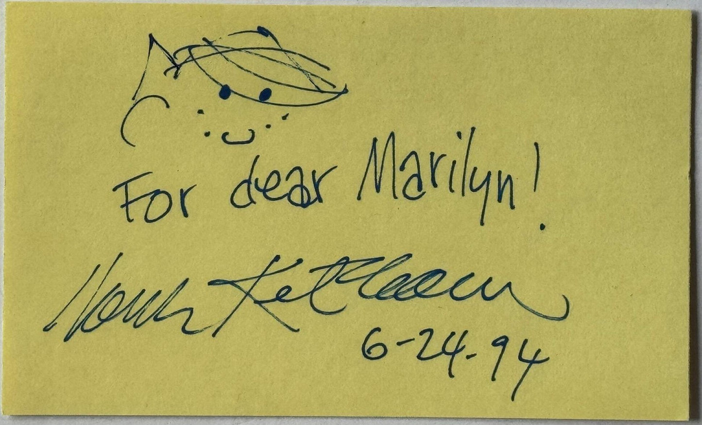 Hank Ketcham Signed 3X5 Index "Dennis The Menace "Signed Cartoonist Autograph (J