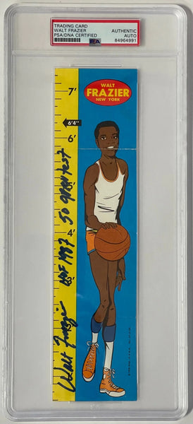 Walt Frazier Autographed 1969 Topps Nba Ruler #17 - Psa