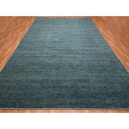 10'1"X14' Imperial Blue Kohinoor Small Design Hand Knotted Pure Wool Rug