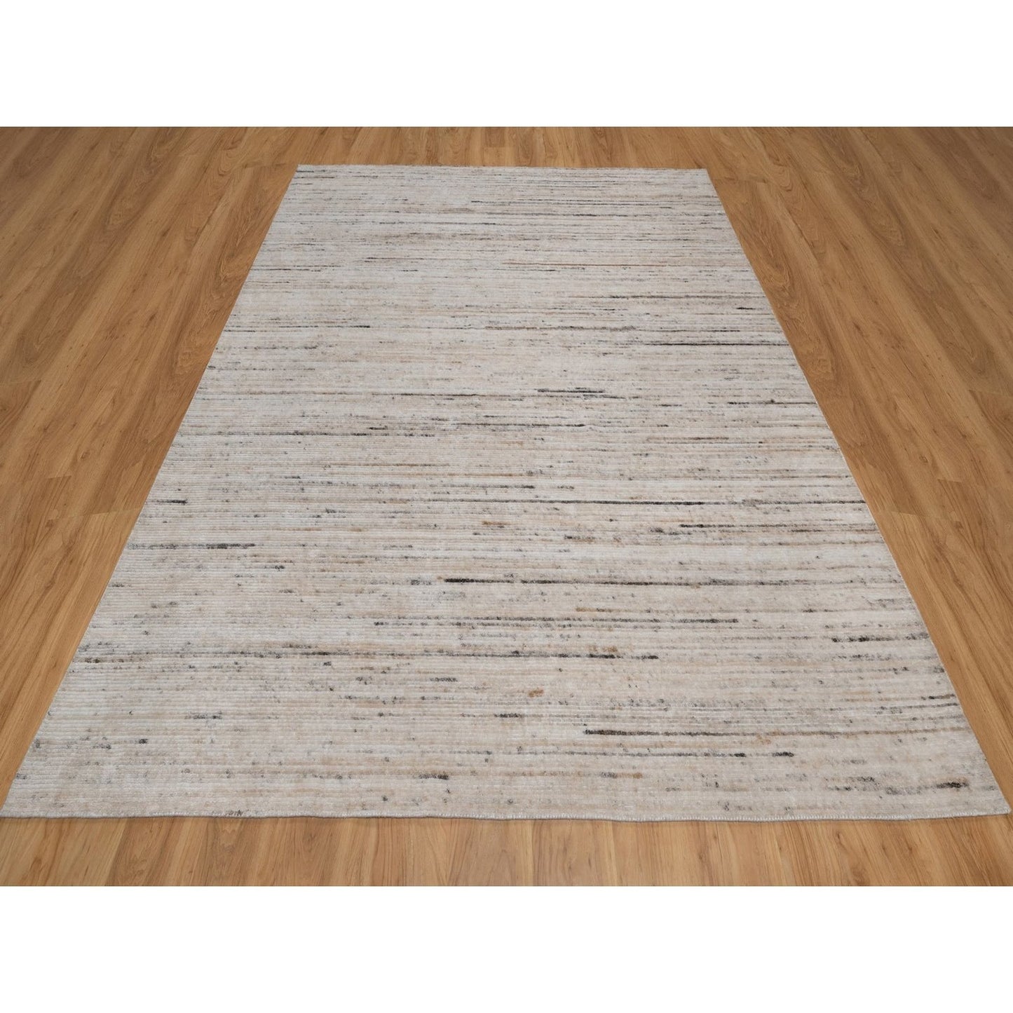 8'1"X10'1" Ivory Modern Design Indoor Outdoor Rug Hand Loomed Oriental