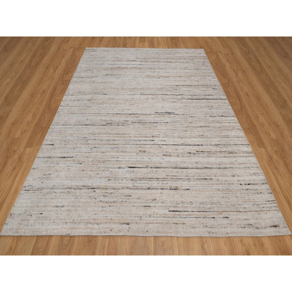 8'1"X10'1" Ivory Modern Design Indoor Outdoor Rug Hand Loomed Oriental