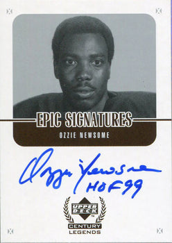 Ozzie Newsome Hof 99 Autographed 1999 Upper Deck