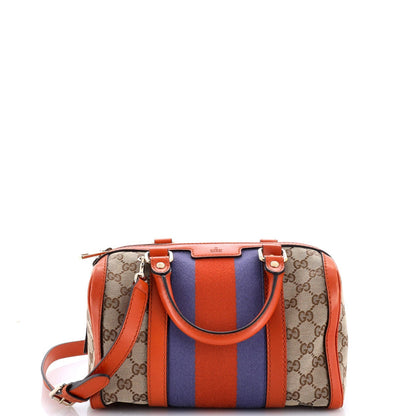Gucci Vintage Web Boston Bag Gg Canvas Small