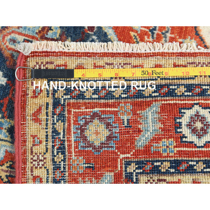 4'X5'9"Imperial Red Afghan Peshawar Heris Wool Hand Knotted Rug