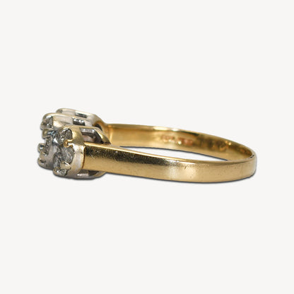 14K Yellow Gold Diamond Estate 1.00Ct Cluster