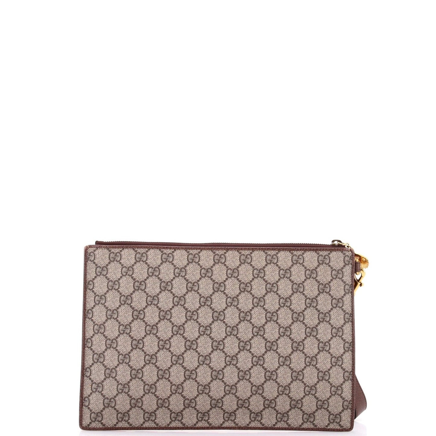 Gucci Courrier Pouch Gg Coated Canvas With Applique