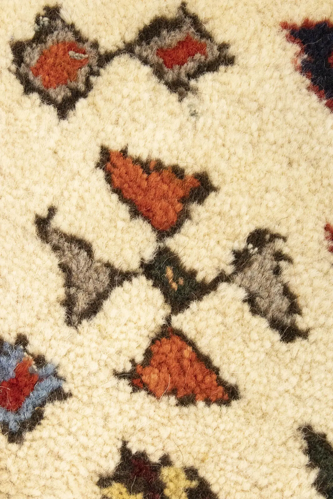 Rare Vintage Oriental Rug Geometric Design Boho