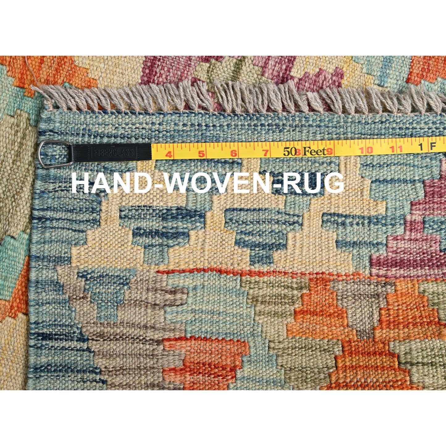 2'7"X7'10" Colorful Afghan Kilim 100% Wool Rug Flat Weave Hand Woven Runner