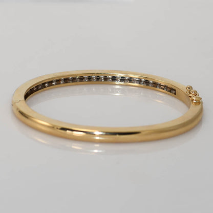 14K Yellow Gold Diamond Bangle Bracelet, 1.50Tdw,