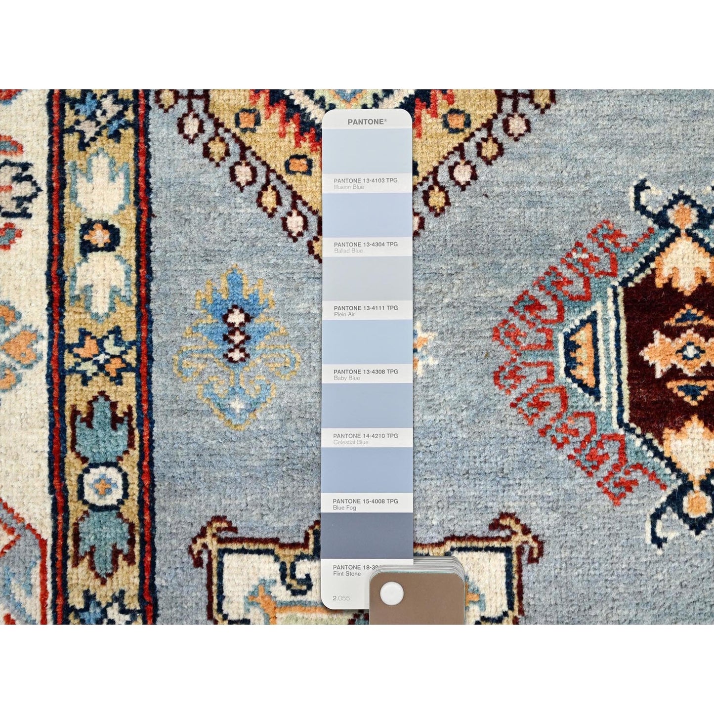 5'7"X7'5" Poolhouse Gray Special Kazak Hand Knotted 100% Wool Rug