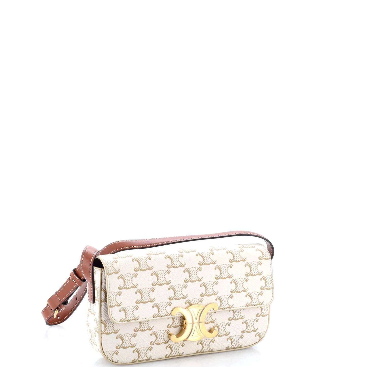 Celine Triomphe East-West Shoulder Bag Triomphe Coated Canvas